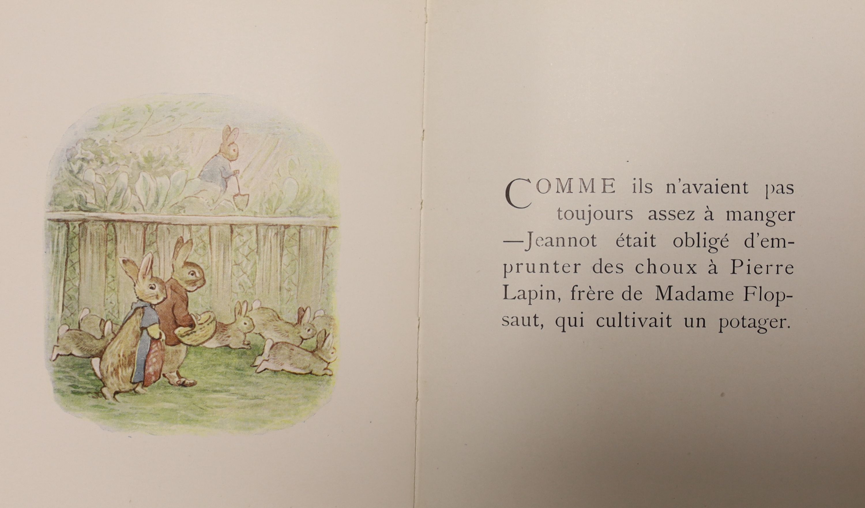 Potter, Beatrix, seven early foreign language editions, French 'La Famille Flopsaut', 'Sophie Canetang', Le Tailleur De Gloucester', 'Toto le Minet' and 'Noisy-Noisette together with German 'Die Geschichte Von Frau Tiggy